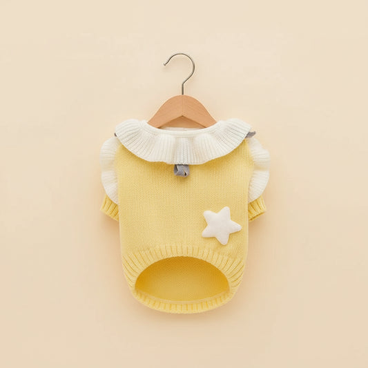 Camisola de malha com estrela amarela