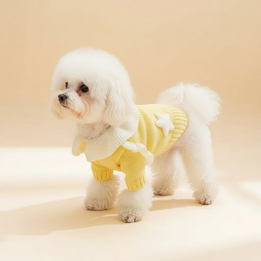 Camisola de malha com estrela amarela