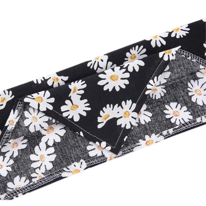 Midnight Bloom Bandana – Black & White Floral Scarf for Chic Dogs