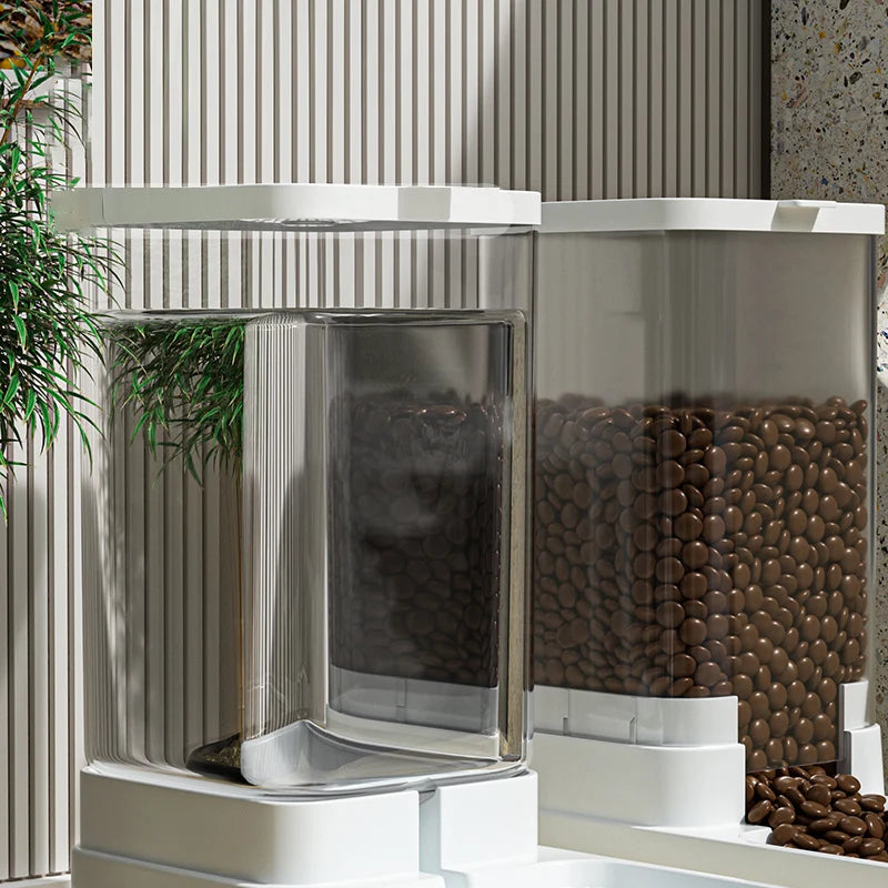 HOOPET Automatic Dog Feeder & Water Dispenser - Transparent Food Storage