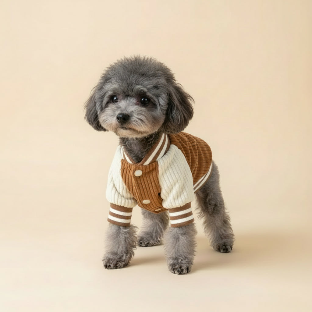 Casaco de beisebol bordado para cães