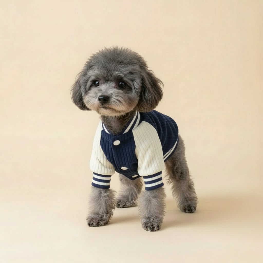 Casaco de beisebol bordado para cães