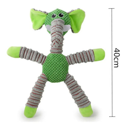 IndestructiPaw Squeaky Elephant Plush Chew Toy - The Fur Pal Dog quality premiumdogsupplies