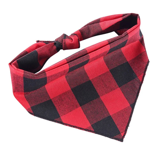 LumberPup Bandana – Red & Black Plaid Classic Scarf