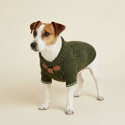 Camisola de malha verde-floresta