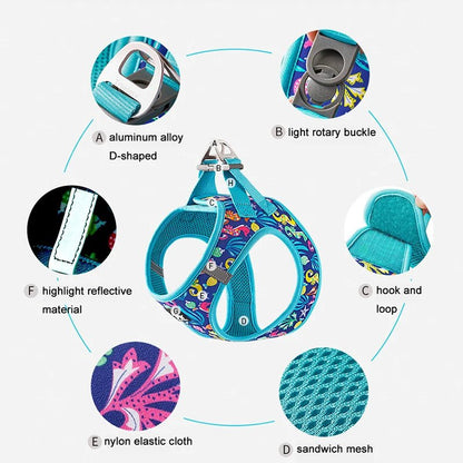 Truelove Adjustable No - Pull Pet Vest with Soft Air Mesh Design Orchid Bouquet - The Fur Pal Dog quality premiumdogsupplies