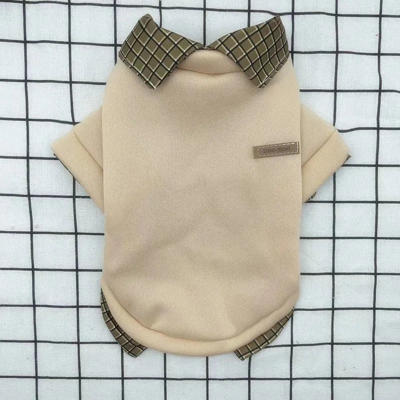 Plaid Dog Hoodie – Autumn & Winter Warm Shirt Jacket