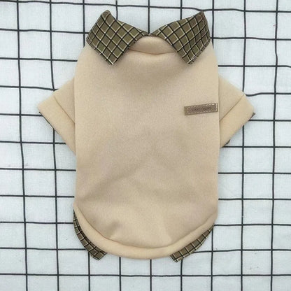 Plaid Dog Hoodie – Autumn & Winter Warm Shirt Jacket