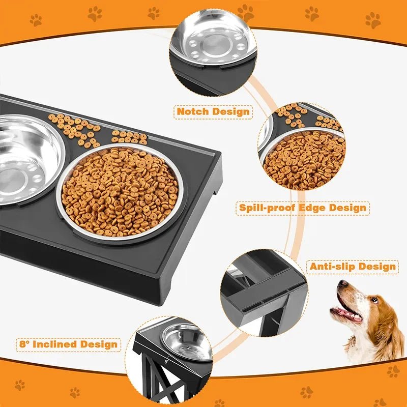ElevateEase™ Adjustable Dog Bowl Stand – Comfort Meets Style - The Fur Pal Dog quality premiumdogsupplies