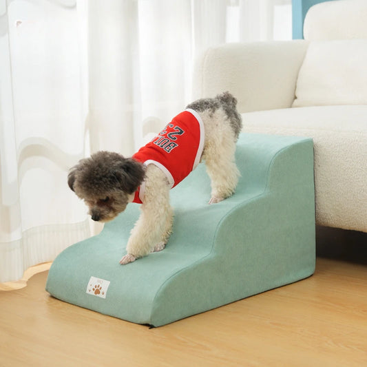 Memory Foam Dog Step Ramp – 2/3-Step Washable Pet Stairs for Sofas & Beds