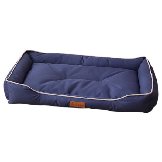 Cama Oxford Azul Impermeável para Cães Resistente a Mordidas