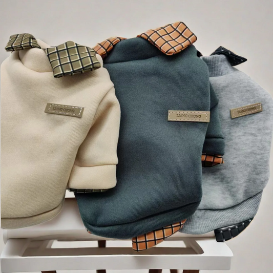 Plaid Dog Hoodie – Autumn & Winter Warm Shirt Jacket