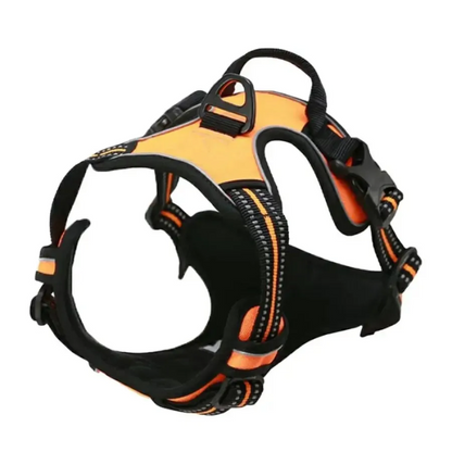 Arnés reflectante antitirones con clip frontal para perros grandes: control resistente
