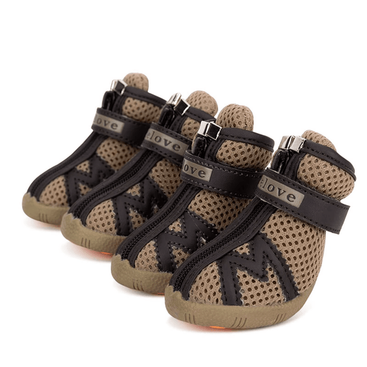 Brown TrueLove All - Terrain Dog Boots - Mesh Comfort & Protection - The Fur Pal Dog quality premiumdogsupplies