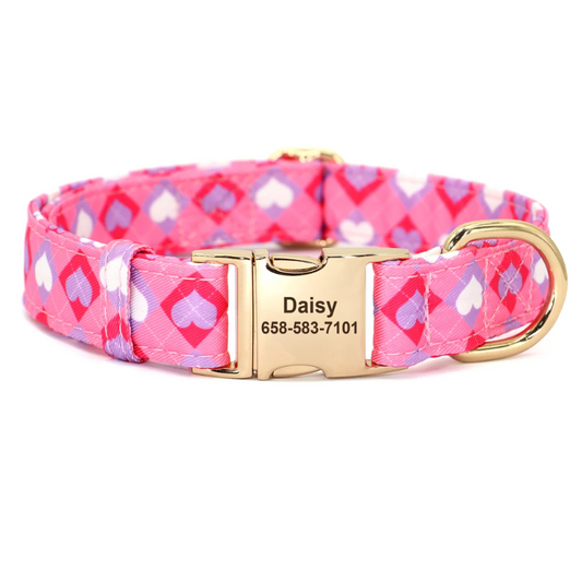 Spring & Summer Dog Collar – Custom Engraved ID Tag | Bright Seasonal Prints