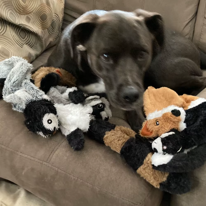 Brinquedo de pelúcia engraçado para cachorro, imitação de animal, sem enchimento - brinquedo de mastigar que faz barulho e amassa