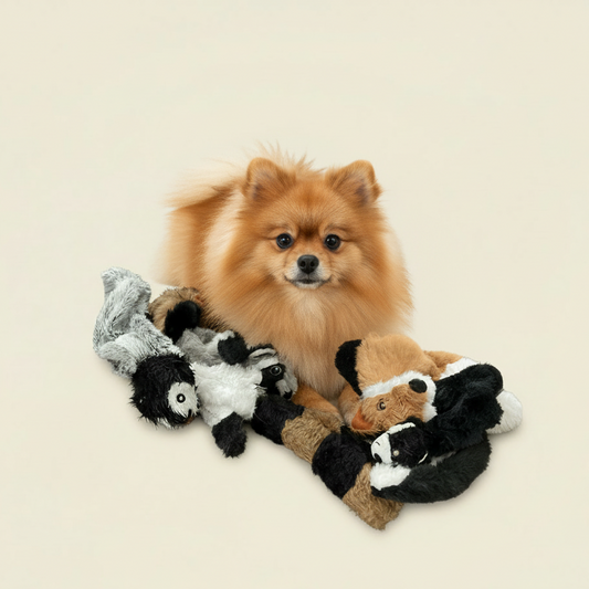 Brinquedo de pelúcia engraçado para cachorro, imitação de animal, sem enchimento - brinquedo de mastigar que faz barulho e amassa