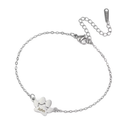 Pulseira de pata de cachorro de aço inoxidável personalizada 