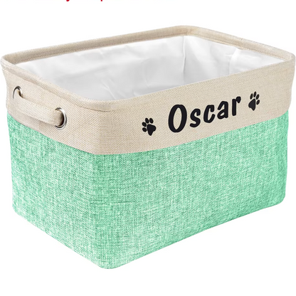 Cesta personalizada para guardar juguetes y accesorios para perros 