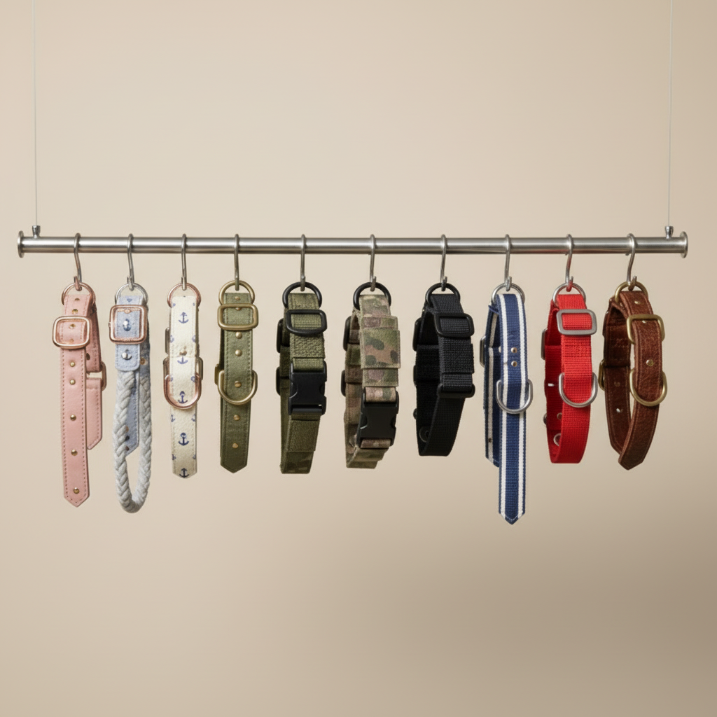 commercial-product-photography-of-collars hanging