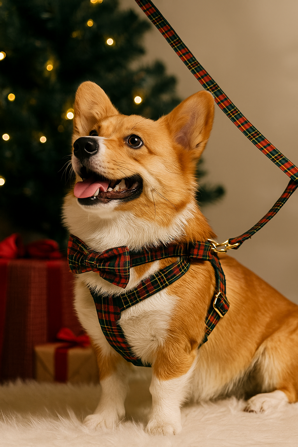 corgi wearing holiday set from the fur pal