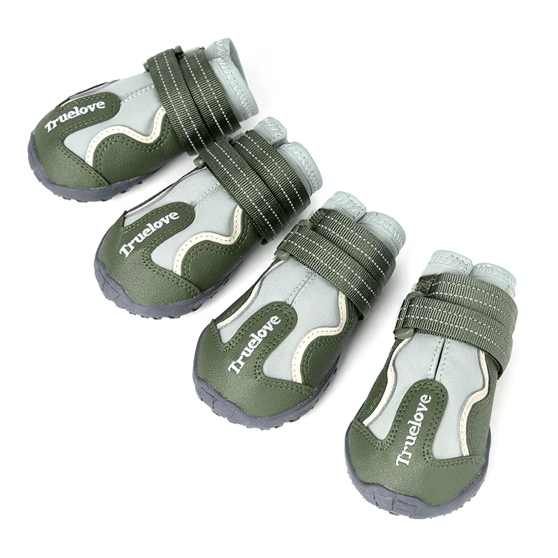 Green Waterproof Pet Trail Shoes with TPR Sole and Reflective Straps - The Fur Pal Dog quality premiumdogsupplies
