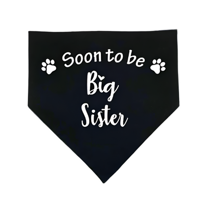 Soon To Be Big Sister Black Bandana Pregnancy Announcement