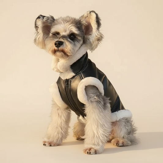 Casaco aconchegante com aparência de couro