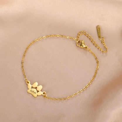 Pulseira de pata de cachorro de aço inoxidável personalizada 