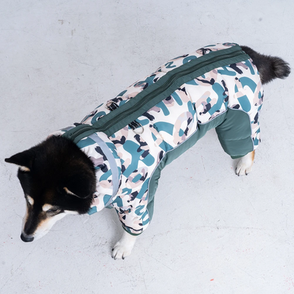 Waterproof Winter Dog Snowsuit with Full Belly Cover