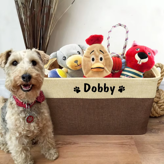 Cesta personalizada para guardar brinquedos e acessórios para cães 