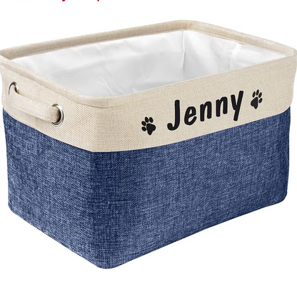 Cesta personalizada para guardar juguetes y accesorios para perros 
