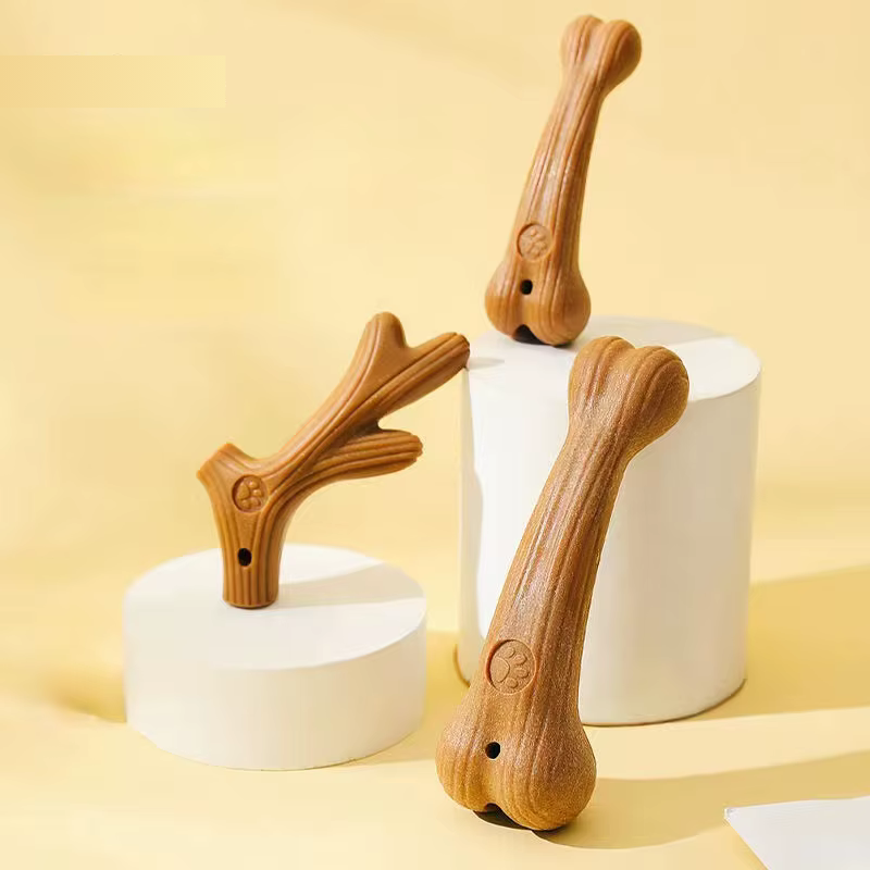 Brinquedo de mastigar para cães resistente a mordidas em formato de osso 