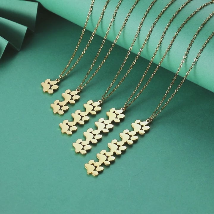 The fur pal dog necklas custom engraved stainless steel